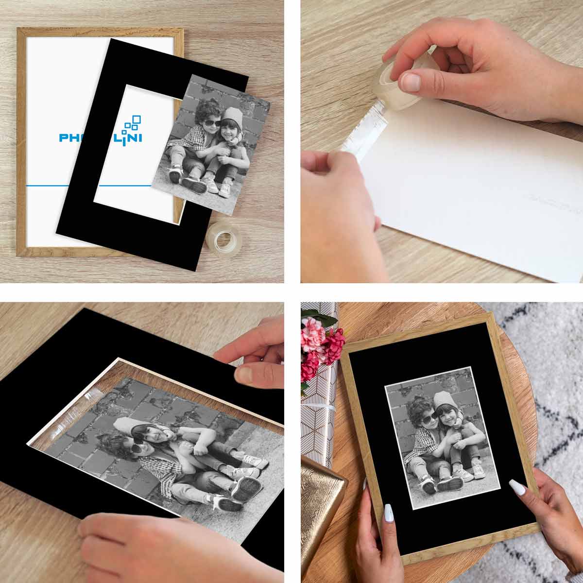PHOTOLINI 25 Passe-Partout Noirs Pour Photos 30x40 Cm (Intérieur 20x30 Cm) - Cadre Photo De Qualité Supérieure