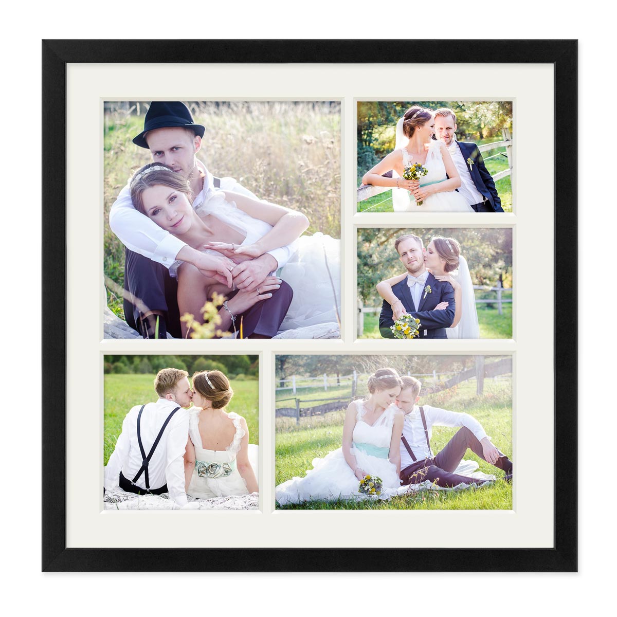 Vittanly Bilderrahmen-Set – 9 Stück 30,5x30,5 Cm – Mit Passepartout Für 15,2x20,3 Cm Fotos – Blau
