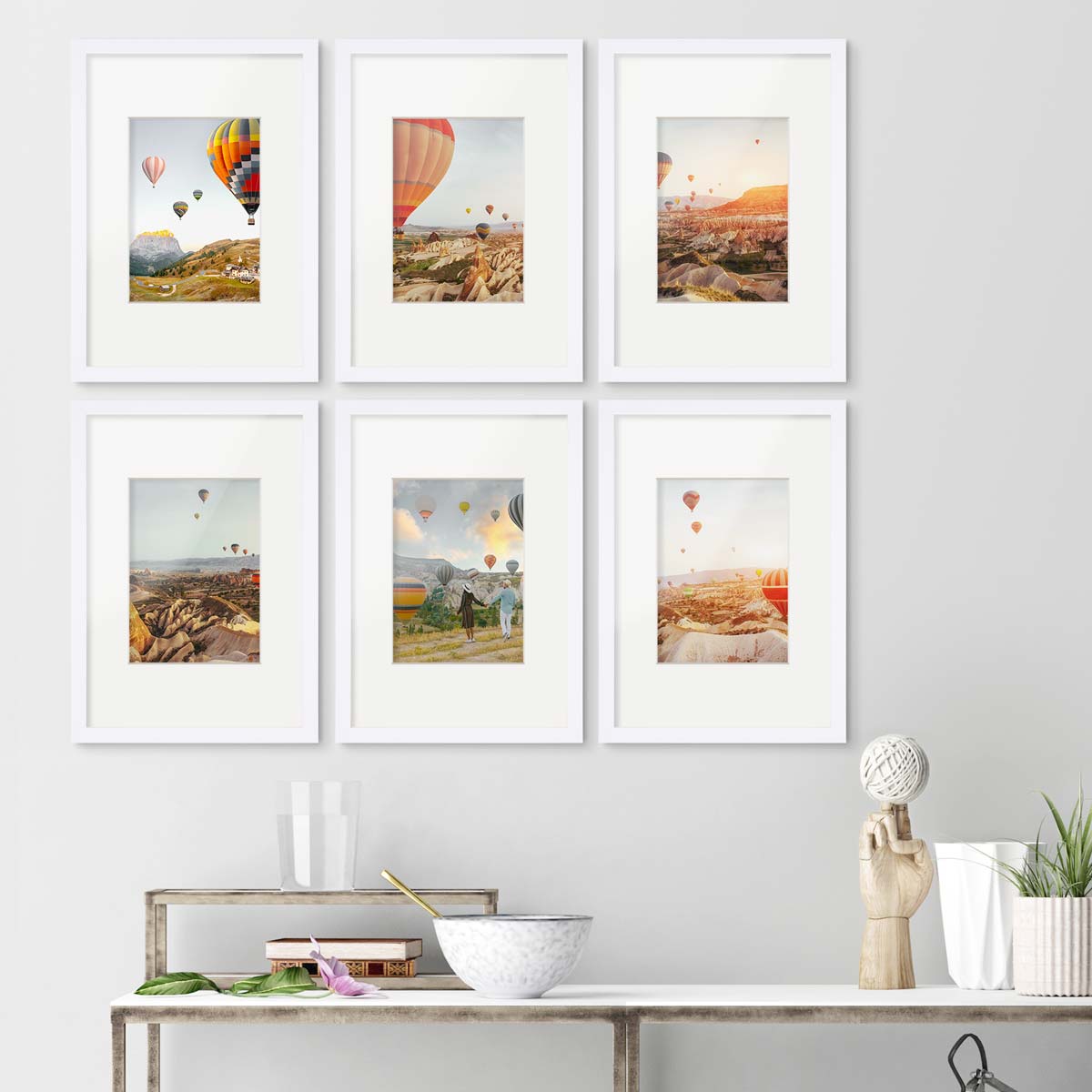Wiscet Bilderrahmen Set – 9 Stück, 21,6 X 28,9 Cm, Schwarz – Mit Oder Ohne Passepartout, Für Wand Oder Tisch
