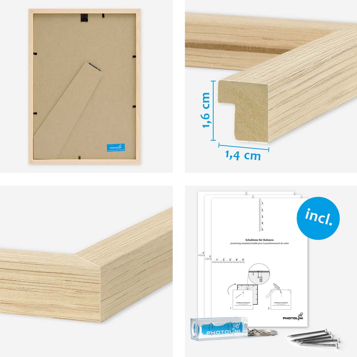 EXYGLO 6er Set Bilderrahmen A4 – Rustikale Holzoptik, Mit Ständer Für Wand Oder Tisch, 21x29,7 Cm