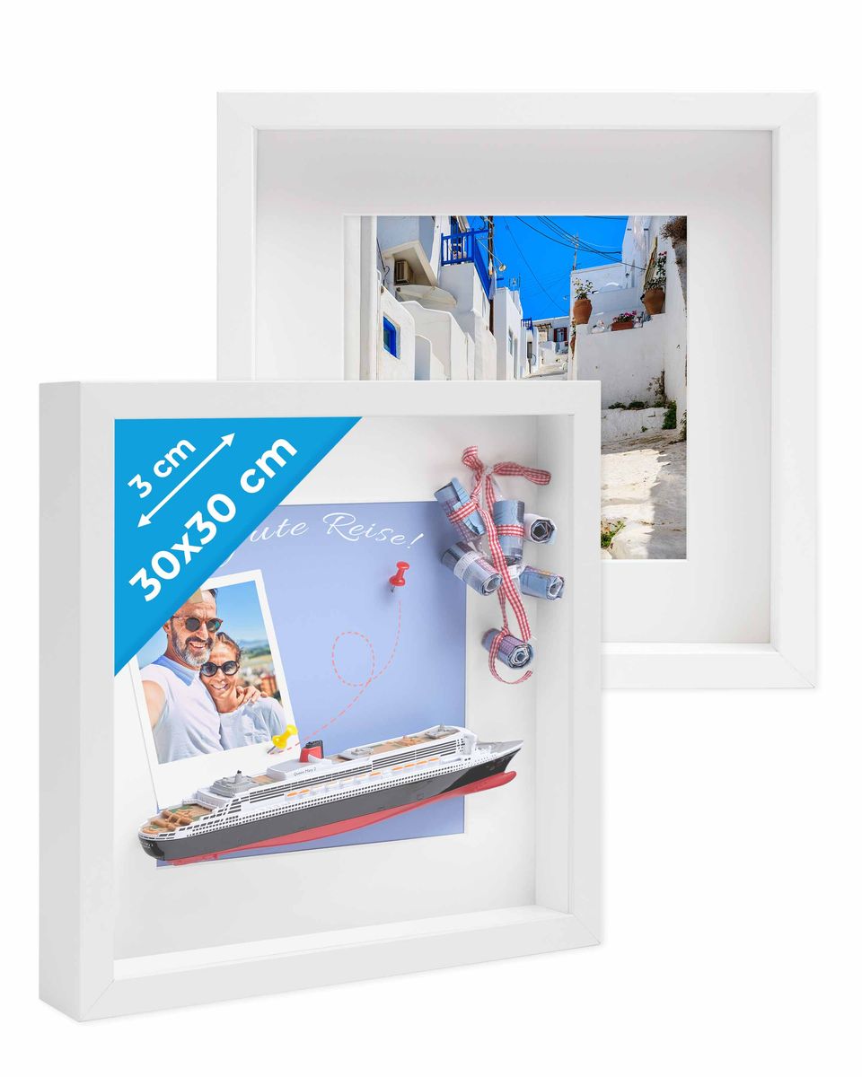 Vittanly Bilderrahmen-Set – 9 Stück 30,5x30,5 Cm – Mit Passepartout Für 15,2x20,3 Cm Fotos – Blau