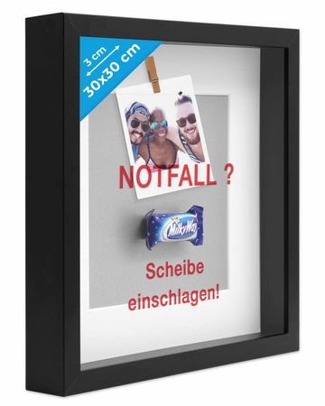 Bilderrahmen 30x40 Cm Mit Echtem Glas – Bruchsicher, Inkl. Passepartout, Schwarz