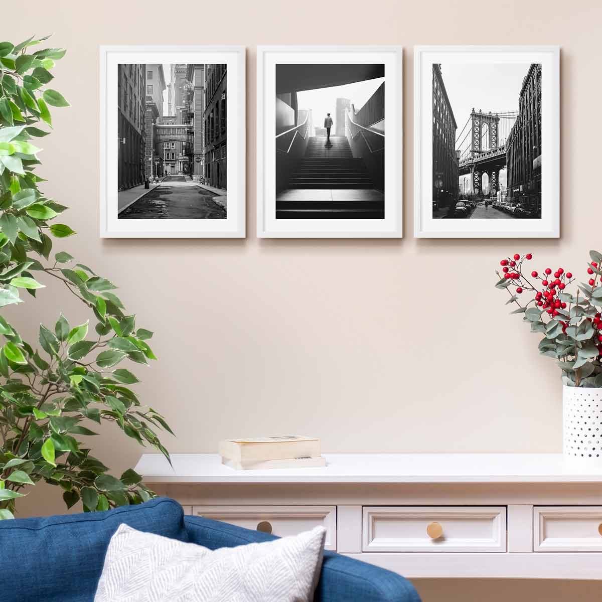 Poster Set No. 20   20 Motive   Manhattan, Subway Stairs & Brooklyn Bridge    PHOTOLINI