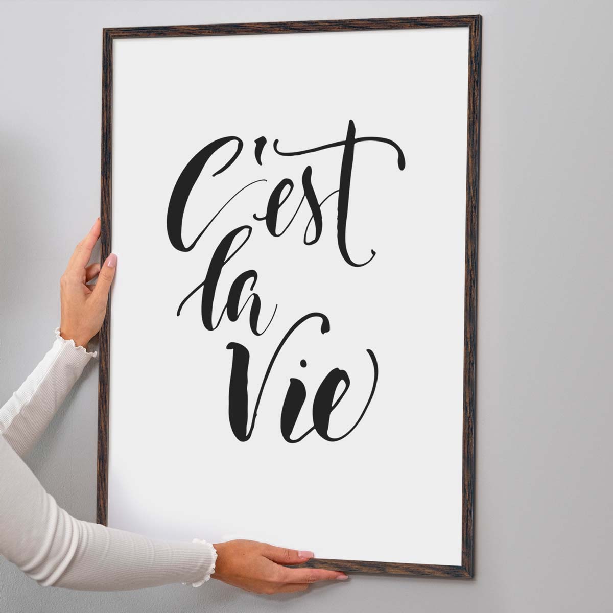 Lot De 3 Cadres 50x70 Cm En Bois Naturel Avec Verre Acrylique - Pour Posters, Puzzles Et Photos