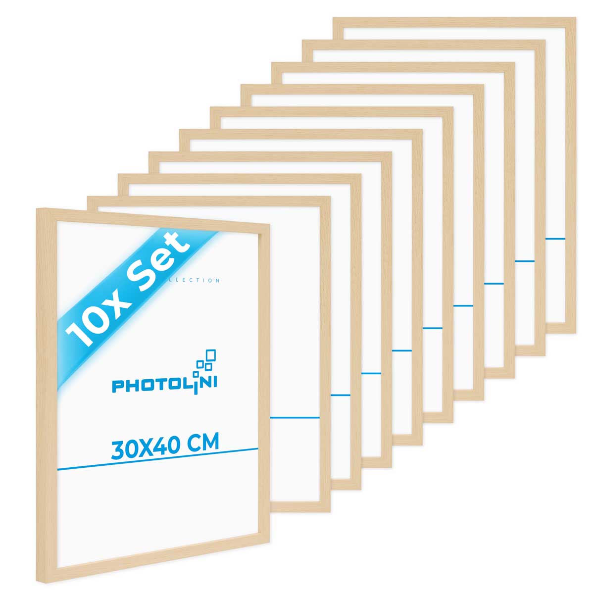 Cadre Photo FRAMO 98x67 Cm Sur Mesure - Bois Blanc Brillant Verre Acrylique Antireflet - Made In Germany