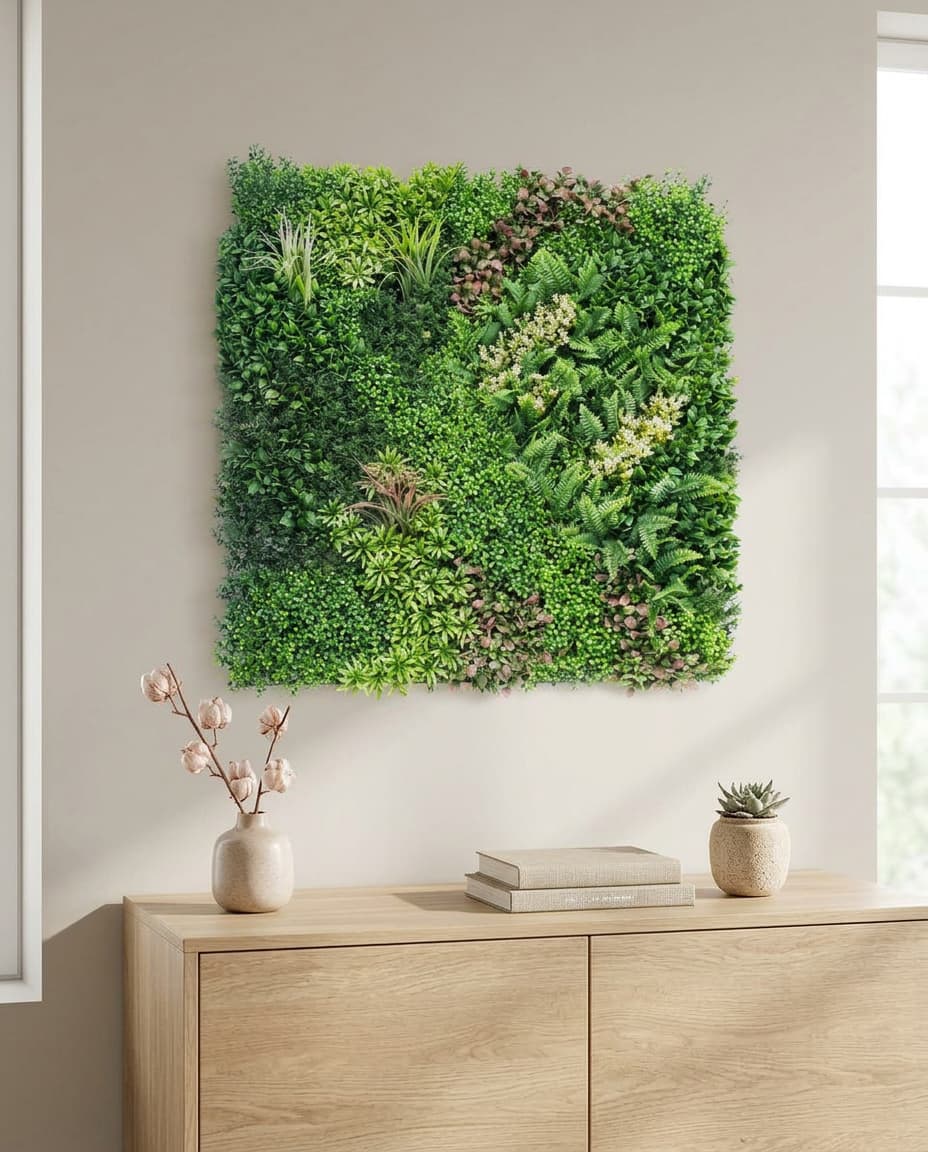 Knstliche Pflanzenwand Urban Jungle, 100x100 cm | PHOTOLINI