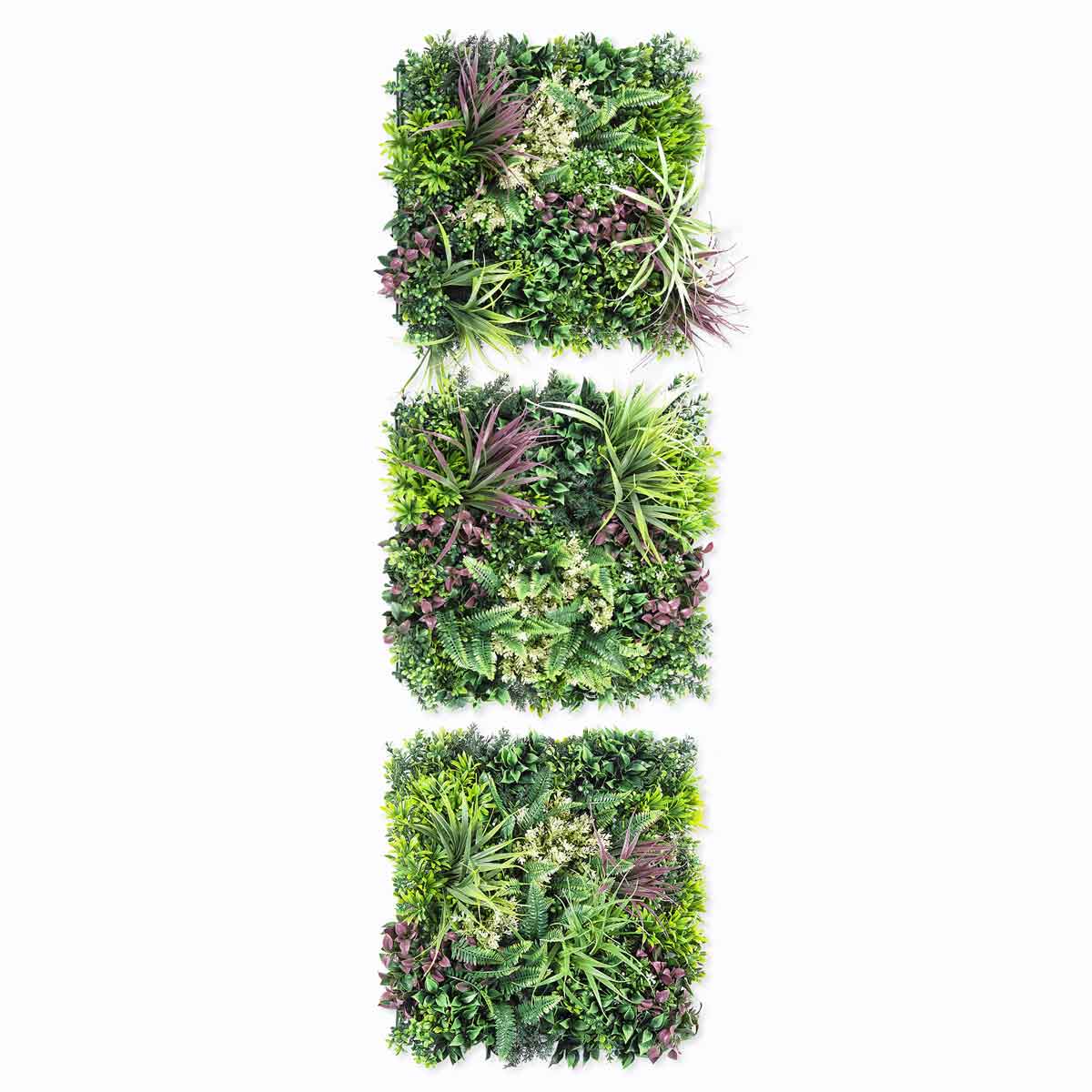 Plante Murale Verdure Déco Salon Décoration Murale Végétale Artificielle - 100x100 Cm - Fleurs Vertes, Jaunes, Rouges, Blanches - Neuf Mur Vegetal Artificiel