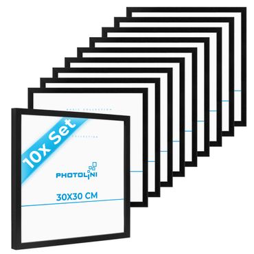 Bilderrahmen 30x30 Cm Schwarz - Mit Acrylglas - Für Wandmontage - Moderner Fotorahmen