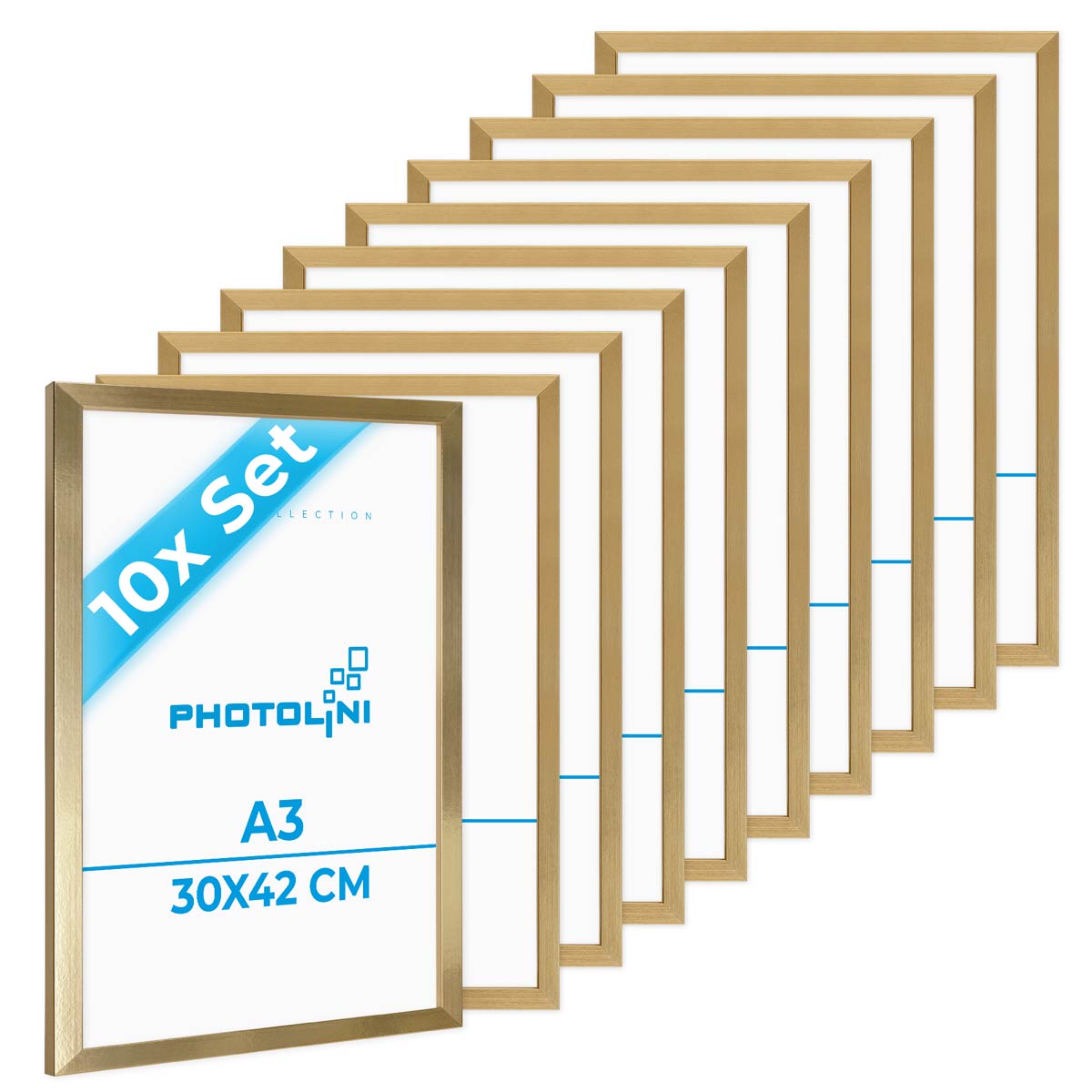 HIMEETIME® 3x A4 Fotolijst 21x30 cm - Zilveren Metalen Frame - Inclusief Documentenlijst 21x29,7 cm