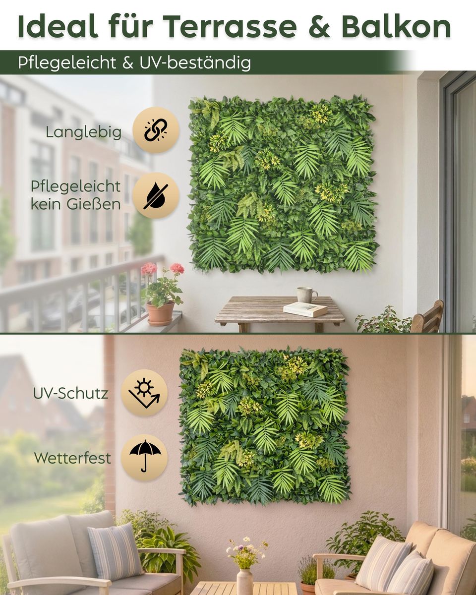 Knstliche Pflanzenwand Aloha Garden, 100x100 cm | PHOTOLINI