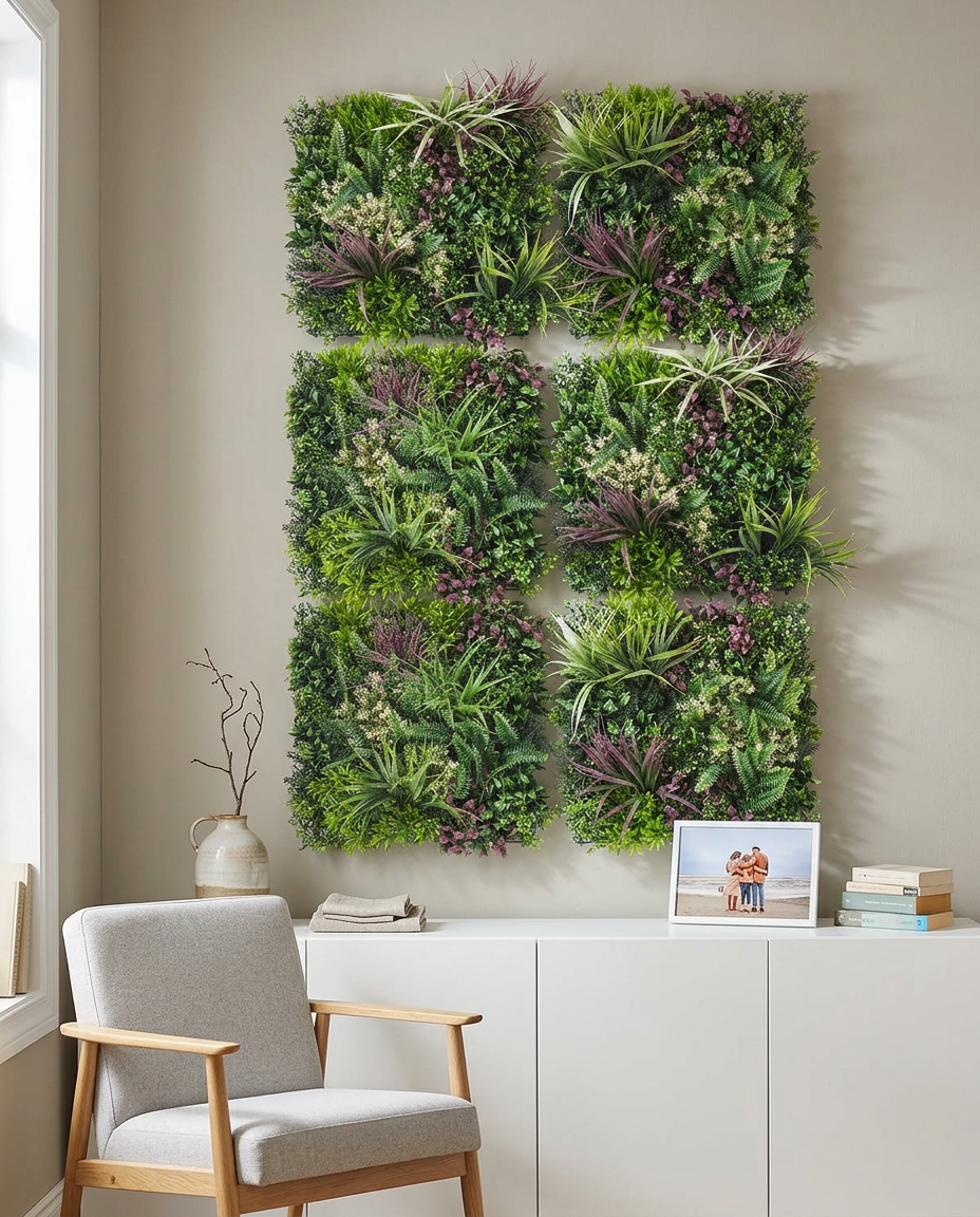 Knstliche Pflanzenwand Urban Jungle, 6er Set, 50x50 cm | PHOTOLINI