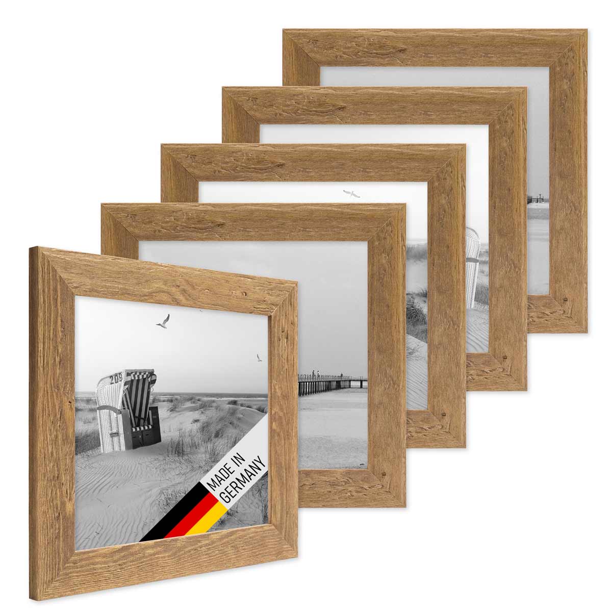 Bilderrahmen 10x10 Cm, Quadratisch, Aus Holz – Mit Plexiglas, Für Tischdekoration