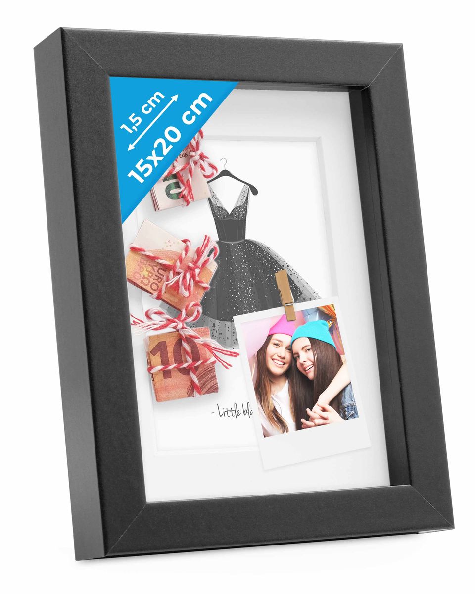 5x Bilderrahmen Schwarz – Für Wand & Tisch | 21,6x27,9 Cm (innen), Mit/ohne Passepartout