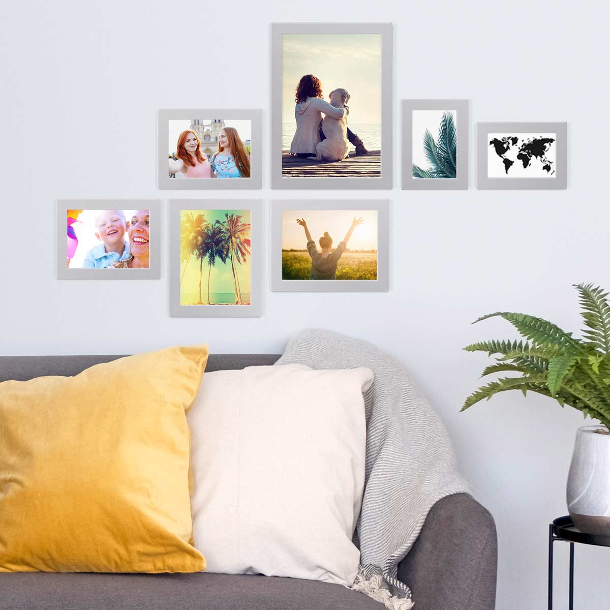 Set of 4 Picture Frames Modern Gold 30x30 cm with mounts / MDF
