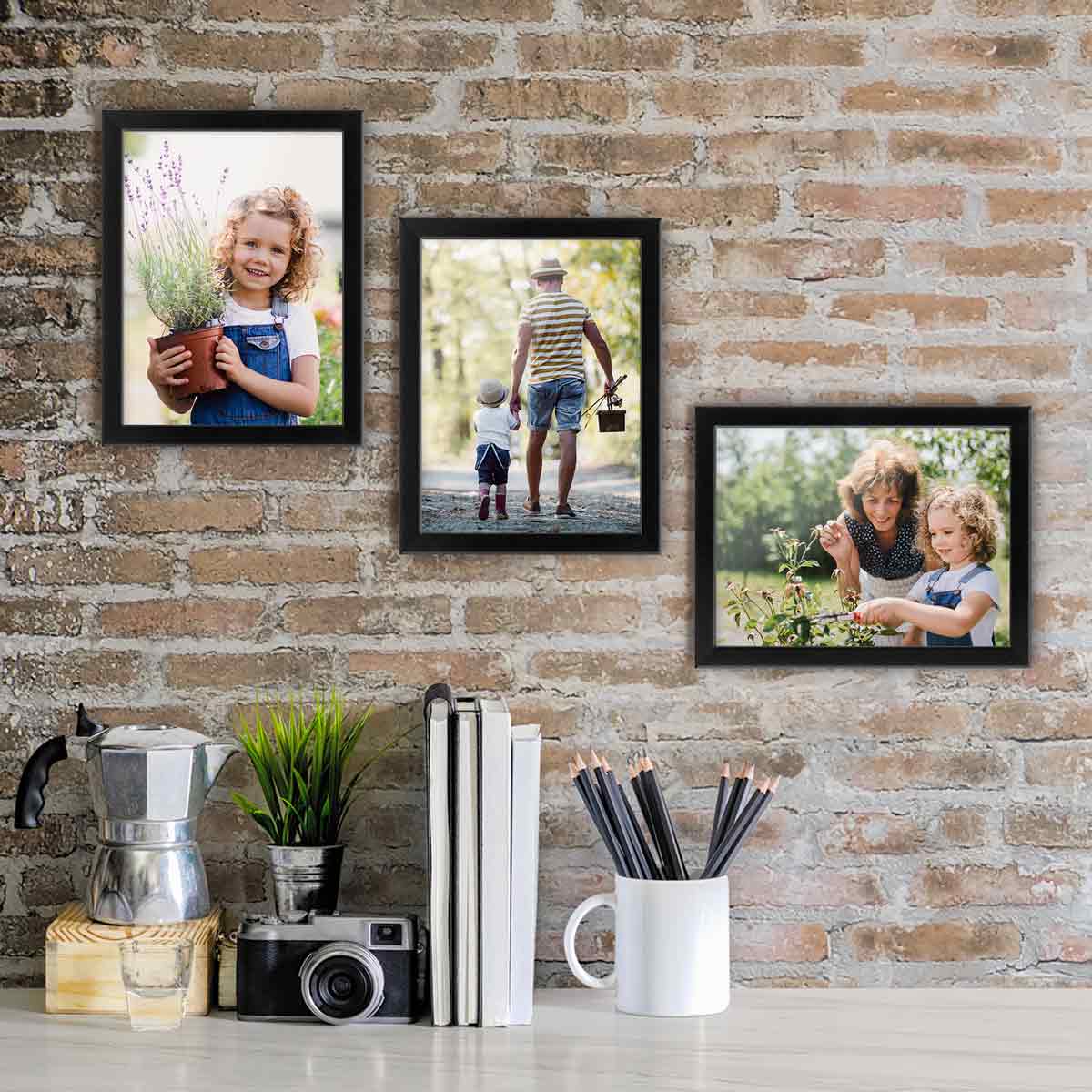 Lot De 10 Cadres Photo Noir – Tailles 20x25 Cm, 13x18 Cm, 10x15 Cm – Pour Collage Mural Ou Table – Verre Acrylique